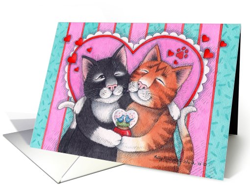 Cats On Valentine's day Snuggling (Bud & Tony) card (559195)