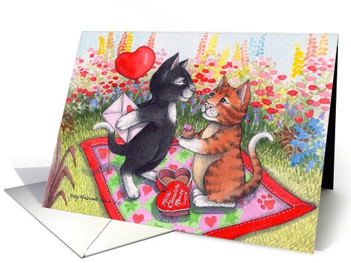 Cats On Valentine's Day W/Chocolate mouse (Bud & Tony) card (559214)