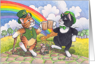 Cats On St. Patrick’s Day Cheers (Bud & Tony) card