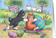 Cats Easter Egg Roll (Bud & Tony) card