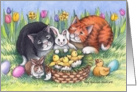 Cats Easter W/animal Friends (Bud & Tony) card