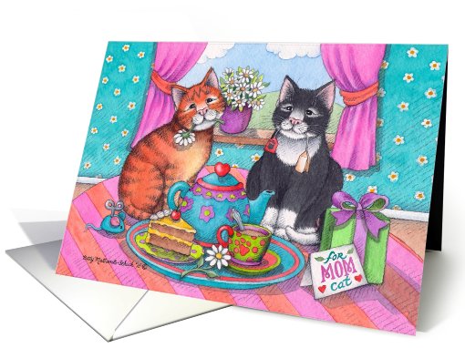 Cats & Mother's Day Tea (Bud & Tony) card (603146)