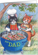 Cats & Father’s Day BBQ (Bud & Tony) card