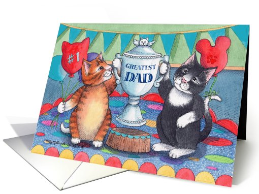 Cats W/Father's Day Trophy (Bud & Tony) card (612382)