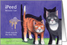 Cat Humor Peeing Cat Birthday (Bud & Tony) card