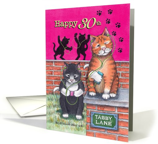Cats 30th Birthday Rockin Out (Bud & Tony) card (627858)