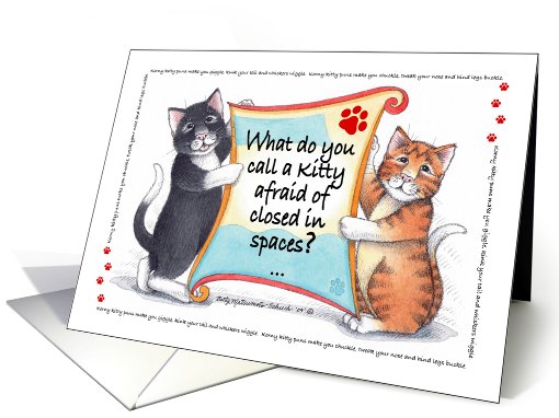 Cat Humor Korny Kitties Birthday Cats 'Claws'trophobic card (628691)
