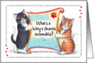 Cat Humor Korny Kitties Birthday Cats ’Cat’illac card