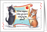 Cat Humor Korny Kitties Birthday Cats ’Cat Call’ card