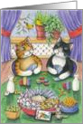 Cats Playing Poker/25th Anniversary Bud & Tony card