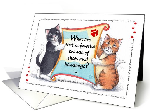 Cat Humor Korny Kitties Birthday Cats 'Shoes/Handbags'(Bud... (635973)