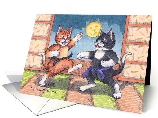 Cats & Karate Birthday (Bud & Tony) card (641085)