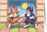 Cats & Karate Birthday (Bud & Tony) card