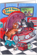 Auto Mechanic Cats Birthday (Bud & Tony) card
