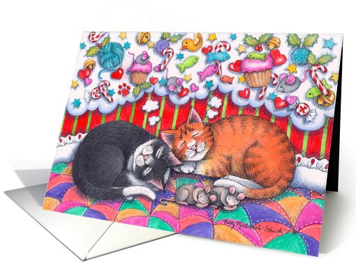 Cats Christmas Day Dreaming (Bud & Tony) card (698482)