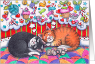 Cats Christmas Day Dreaming (Bud & Tony) card