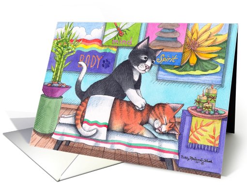 Cats & Massage Therapy (Bud & Tony) card (716705)