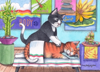 Cats & Massage Therapy (Bud & Tony)