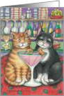 Birthday Cats W/Cocktail (Bud & Tony) card