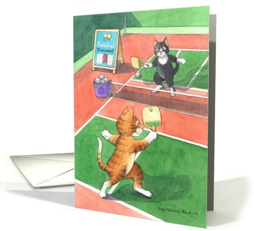 Pickleball Birthday Cats (Bud & Tony) card (771225)