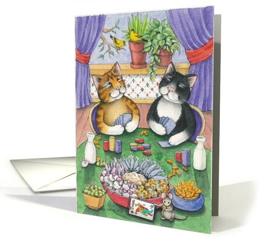 Poker Cats Invitation (Bud & Tony) card (774050)