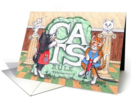 Art Show Cats Invitation (Bud & Tony) card (774057)
