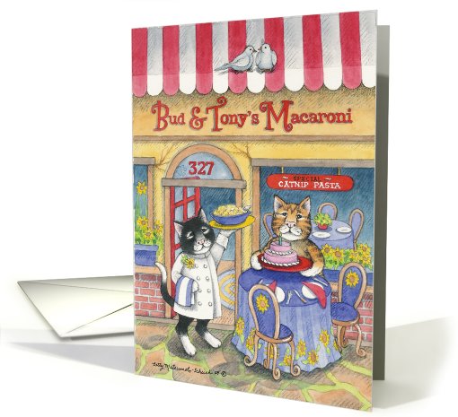 Cats Pasta Feed Invitation (Bud & Tony) card (774069)