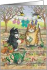 Garden Planting Cats Invitation (Bud & Tony) card