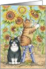 Sunflower Garden Cats Invitation (Bud & Tony) card