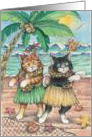 Luau Cats Party Invitation (Bud & Tony) card