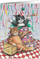 Birthday Party Cats Invitation (Bud & Tony) card