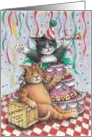 Birthday Party Cats Invitation (Bud & Tony) card