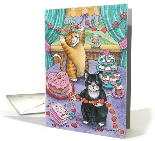 Valentine Party Cats Invitation (Bud & Tony) card (777848)