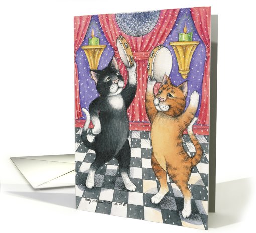 Disco Party Cats Invitation (Bud & Tony) card (777861)