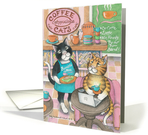 Coffee Cats Invitation (Bud & Tony) card (778337)