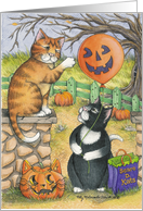 Halloween Scaredy Cats Invitation (Bud & Tony) card