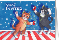 4th Of July Cats Party Invitation (Bud & Tony) card