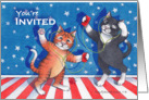 4th Of July Cats Party Invitation (Bud & Tony) card