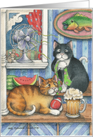 Dad Birthday Cats (Bud & Tony) card