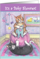 Baby Shower Cats Invite (Bud & Tony) card