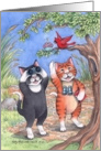 Birdwatching Cats Invite (Bud & Tony) card