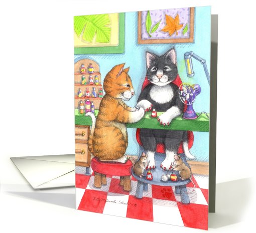 Manicure Cats Invitation (Bud & Tony) card (779535)