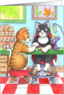 Manicure Cats Invitation (Bud & Tony) card