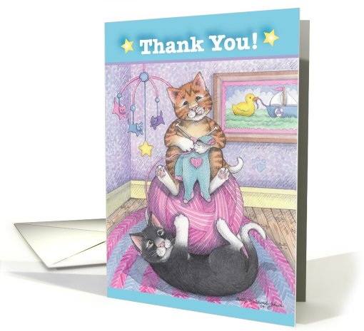 Thank You Cats Blue (Bud & Tony) card (781307)