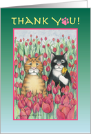 Thank You Tulips Cats (Bud & Tony) card