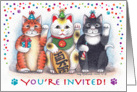 Lucky Nekko Cats Invite(Bud & Tony) card