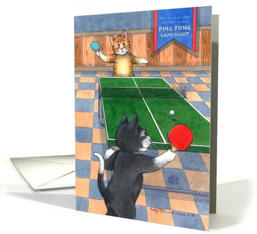 Ping Pong Birthday Cats (Bud & Tony) card (782990)
