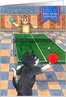 Ping Pong Birthday Cats (Bud & Tony) card
