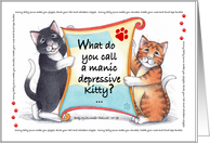 Cat Humor Birthday Bi’purr’lar (Bud & Tony) card