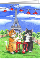 Cats In Paris Birthday (Bud & Tony) card